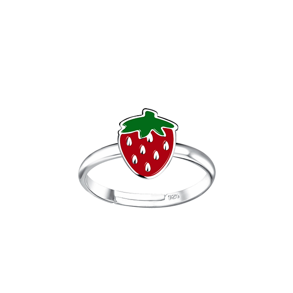 Wholesale Sterling Silver Strawberry Adjustable Ring - JD21549