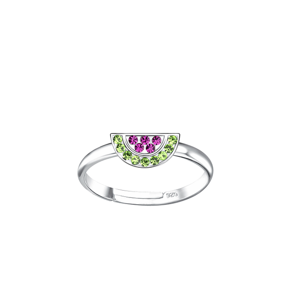 Wholesale Sterling Silver Watermelon Adjustable Ring - JD20249