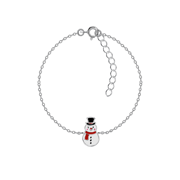 Wholesale Sterling Silver Snowman Bracelet - JD20758