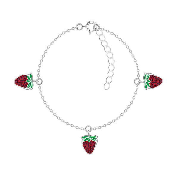 Wholesale Sterling Silver Strawberry Bracelet - JD20239