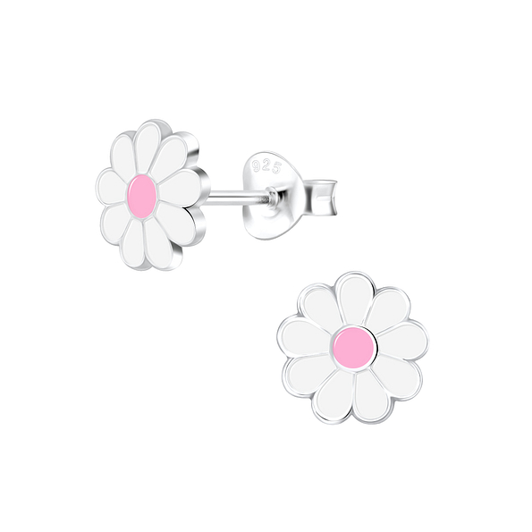 Wholesale Sterling Silver Daisy Flower Ear Studs - JD21774