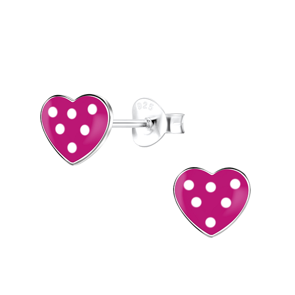 Wholesale Sterling Silver Heart Ear Studs - JD21773