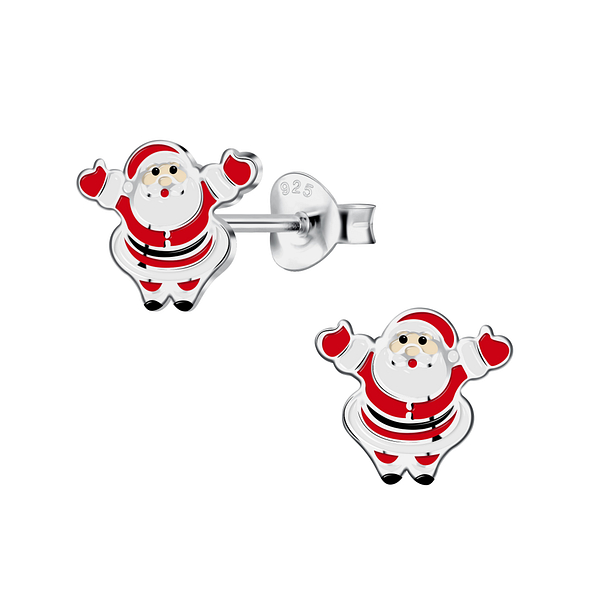 Wholesale Sterling Silver Santa Claus Ear Studs - JD15717