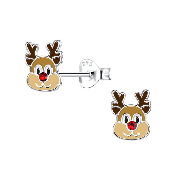 Wholesale Sterling Silver Reindeer Ear Studs - JD21767