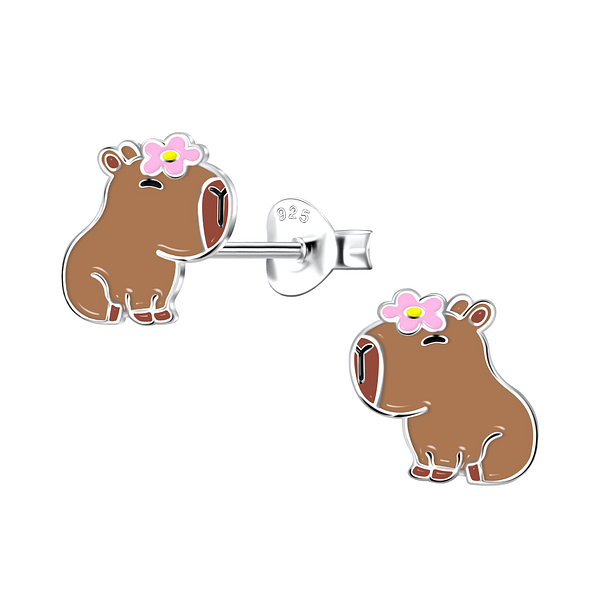 Wholesale Sterling Silver Capybara Ear Studs - JD21681