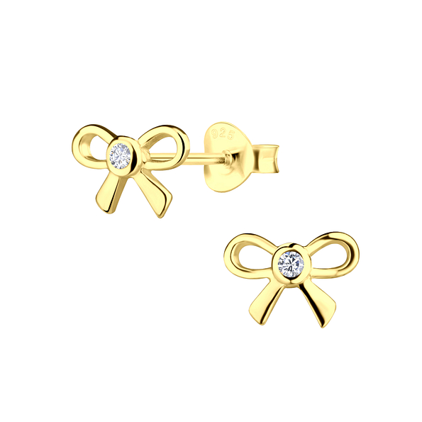 Wholesale Sterling Silver Bow Ear Studs - JD20589