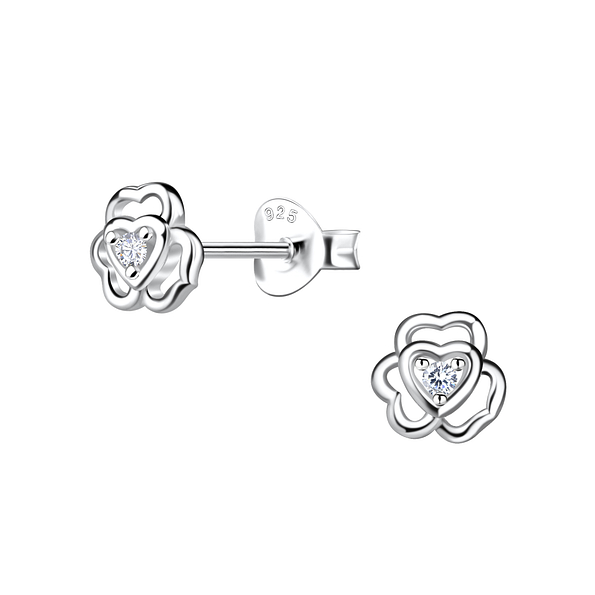 Wholesale Sterling Silver Flower Ear Studs - JD21660