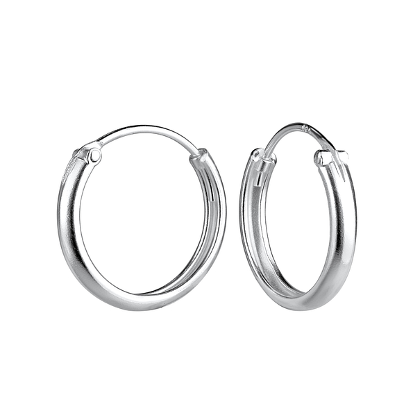 Wholesale 14mm Sterling Silver Ear Hoops - JD21687