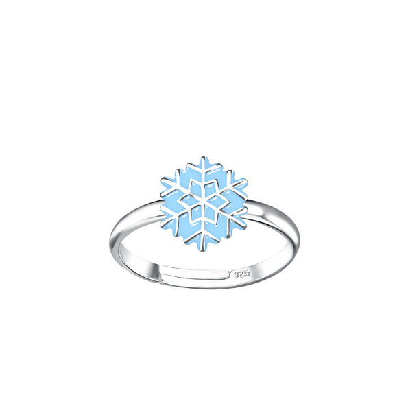 Wholesale Sterling Silver Snowflake Adjustable Ring - JD15141