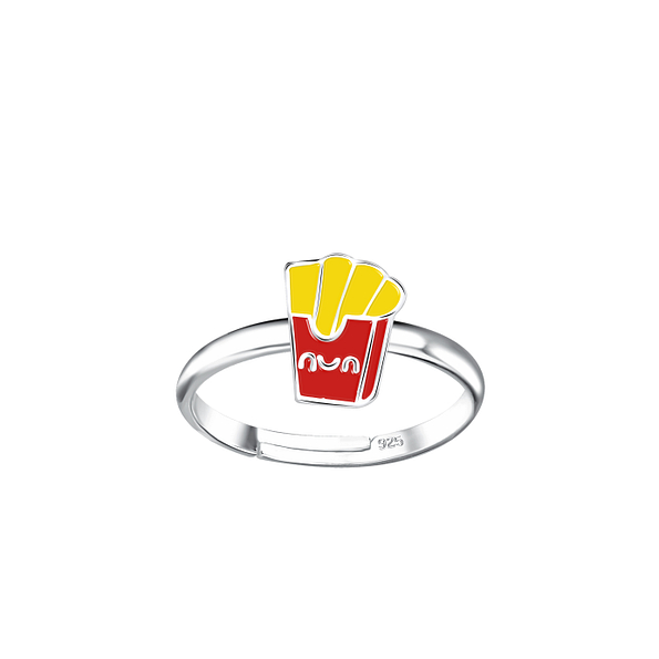 Wholesale Sterling Silver French Fries Adjustable Ring - JD15123