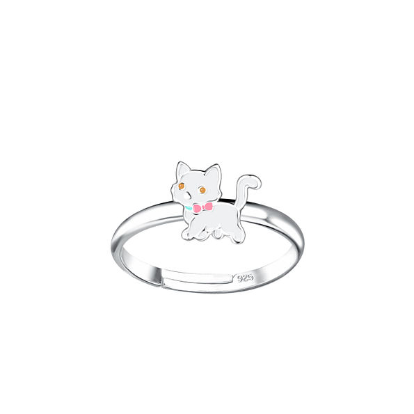 Wholesale Sterling Silver Cat Adjustable Ring - JD20785