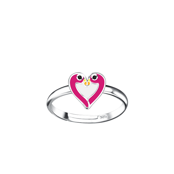 Wholesale Sterling Silver Flamingo Adjustable Ring - JD20786