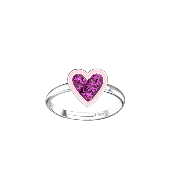 Wholesale Sterling Silver Heart Adjustable Ring - JD20790