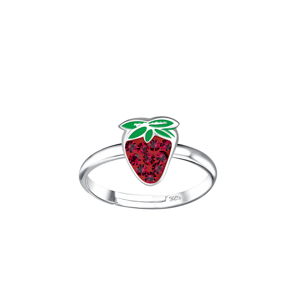 Wholesale Sterling Silver Strawberry Adjustable Ring - JD20240