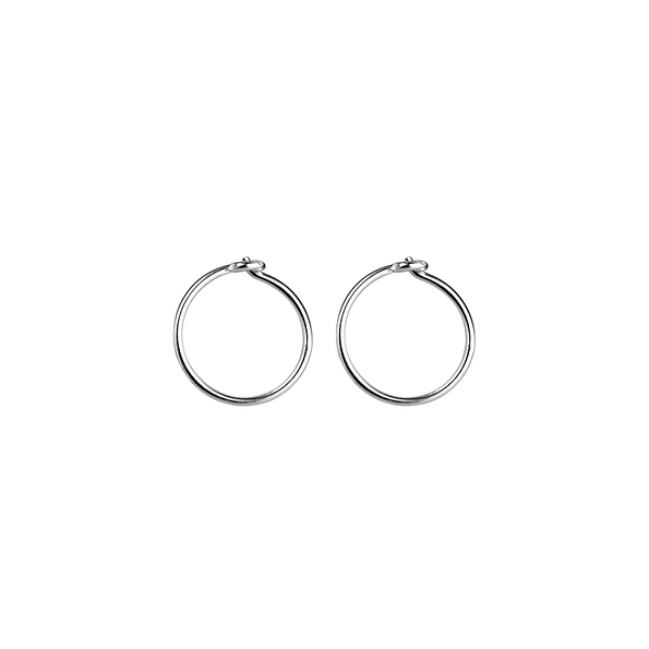 Wholesale 11mm Sterling Silver Wire Ear Hoops - Pack of 5 Pairs - JD21550