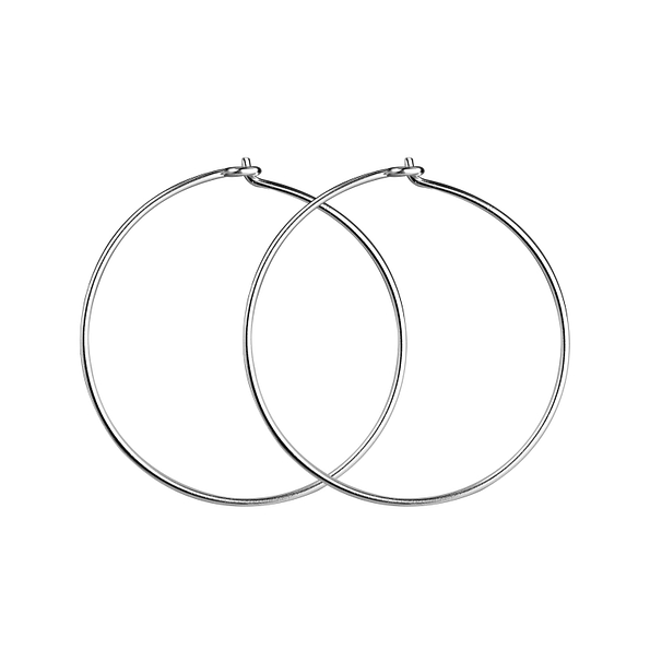 Wholesale 25mm Sterling Silver Wire Ear Hoops – Pack of 5 Pairs - JD21552