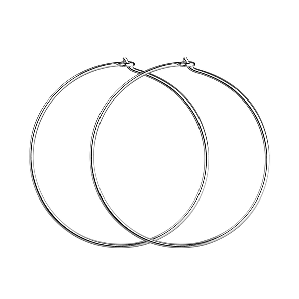 Wholesale 32mm Sterling Silver Wire Ear Hoops – Pack of 5 Pairs - JD21553