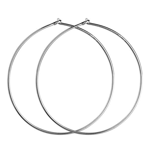 Wholesale 38mm Sterling Silver Wire Ear Hoops – Pack of 5 Pairs - JD21554