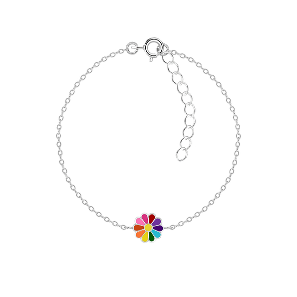 Wholesale Sterling Silver Daisy Flower Bracelet - JD21868