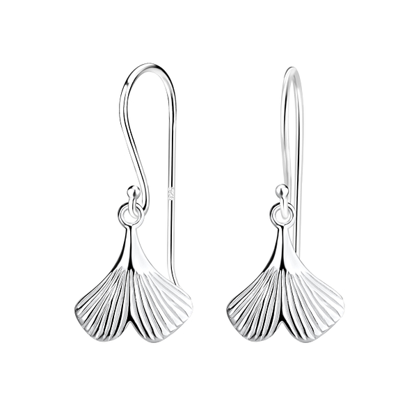 Wholesale Sterling Silver Ginkgo Leaf Earrings - JD21555