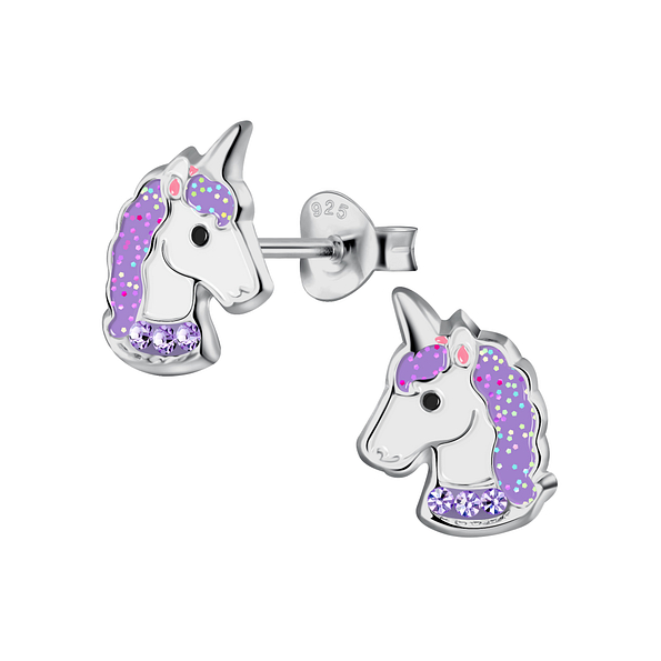 Wholesale Sterling Silver Unicorn Ear Studs - JD17801