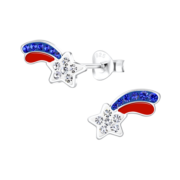 Wholesale Sterling Silver USA Shooting Star Ear Studs - JD10214