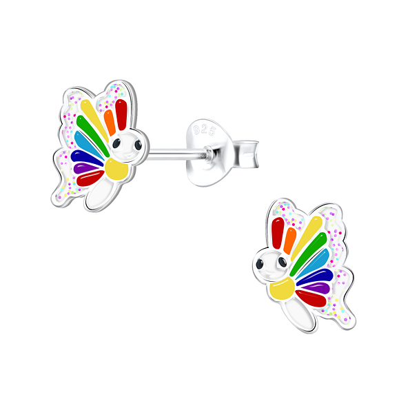 Wholesale Sterling Silver Butterfly Ear Studs - JD10408