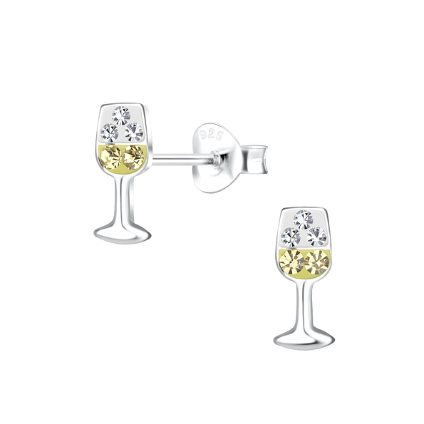 Wholesale Sterling Silver Wine Glass Ear Studs - JD21492