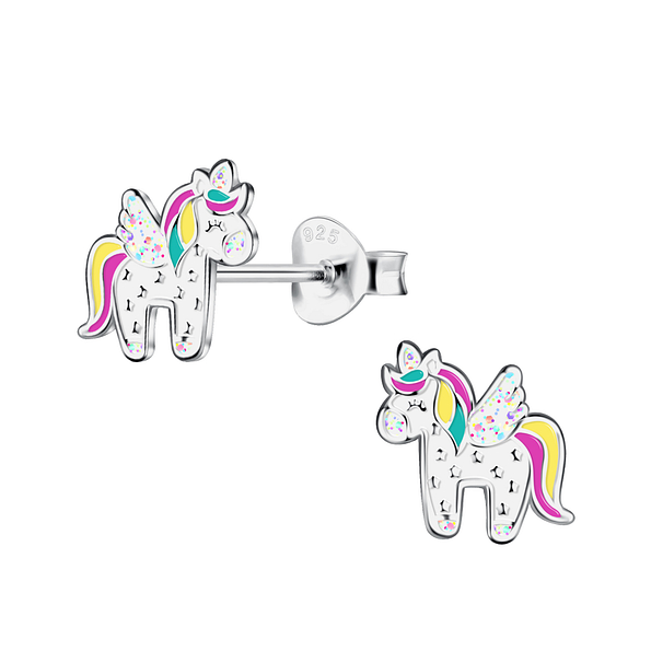 Wholesale Sterling Silver Unicorn Ear Studs - JD20315