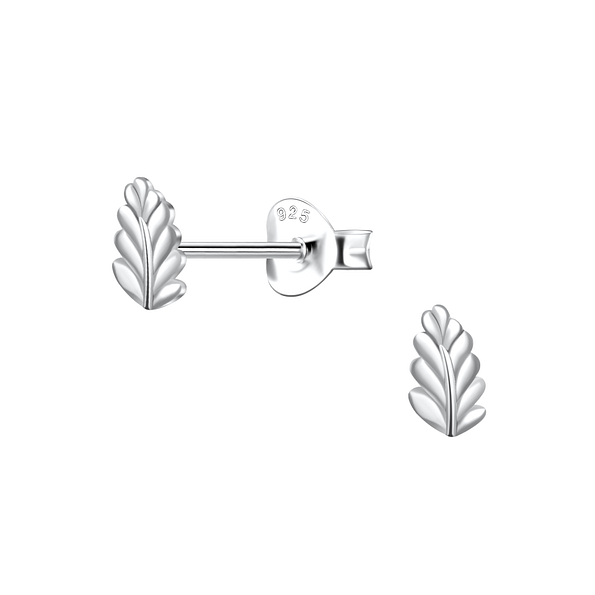 Wholesale Sterling Silver Leaf Ear Studs - JD21817