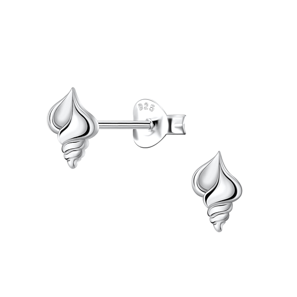 Wholesale Sterling Silver Shell Ear Studs - JD21793