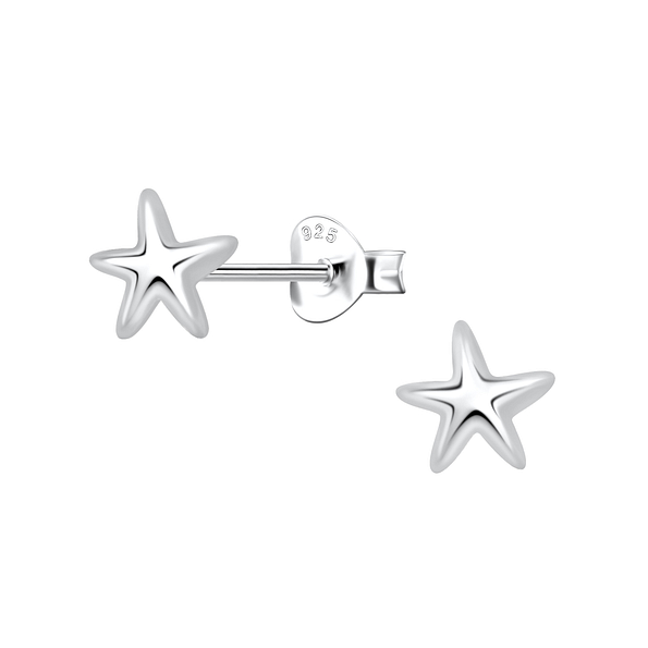 Wholesale Sterling Silver Starfish Ear Studs - JD21794