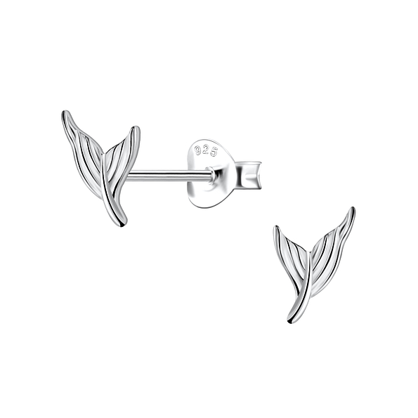 Wholesale Sterling Silver Mermid Tail Ear Studs - JD21869