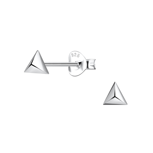 Wholesale Sterling Silver Triangle Ear Studs - JD21819