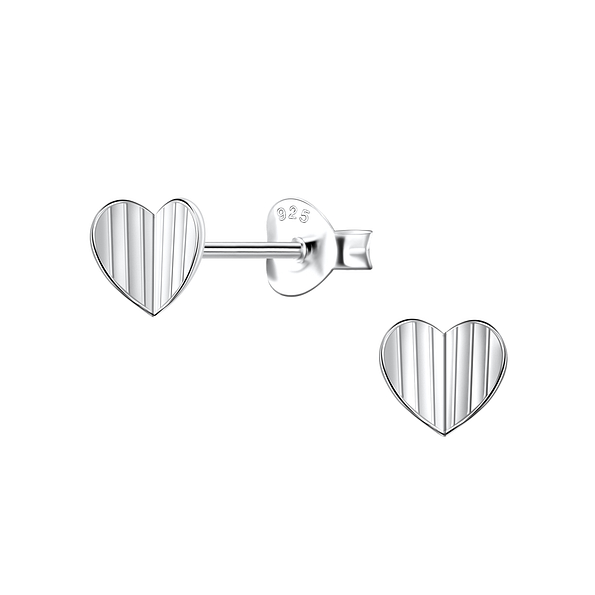 Wholesale Sterling Silver Heart Ear Studs - JD21797