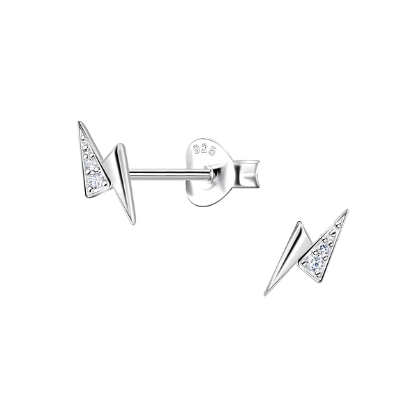 Wholesale Sterling Silver Thunder Bolt Ear Studs - JD21784