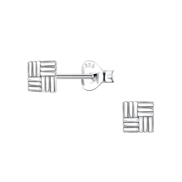 Wholesale Sterling Silver Square Ear Studs - JD21823