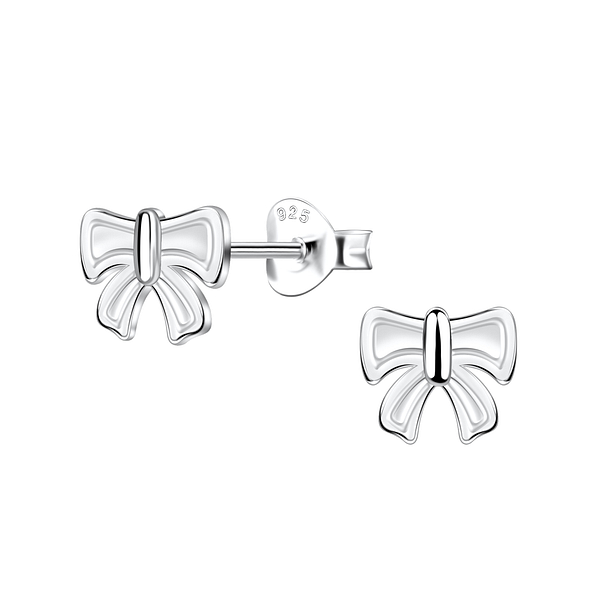 Wholesale Sterling Silver Bow Ear Studs - JD21824