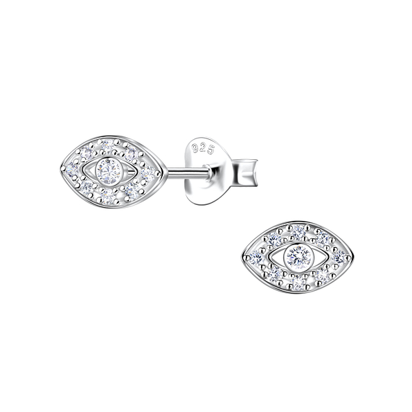 Wholesale Sterling Silver Evil Eye Ear Studs - JD21788