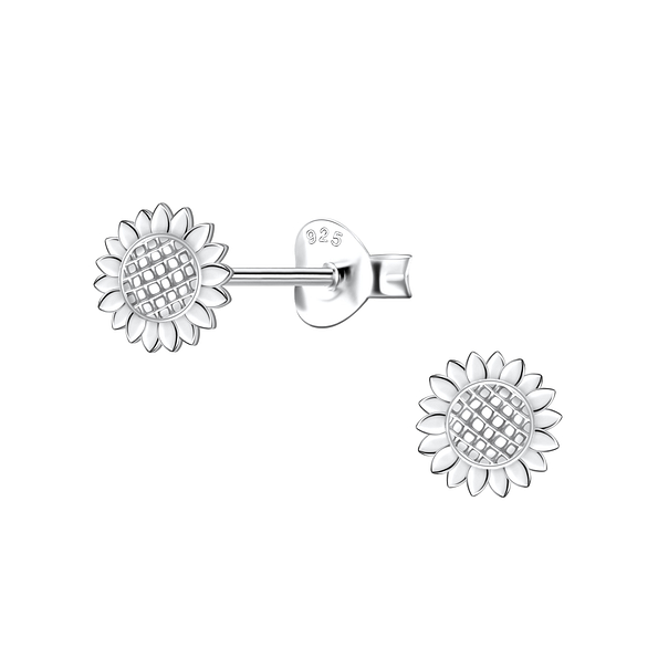 Wholesale Sterling Silver Sunflower Ear Studs - JD21801