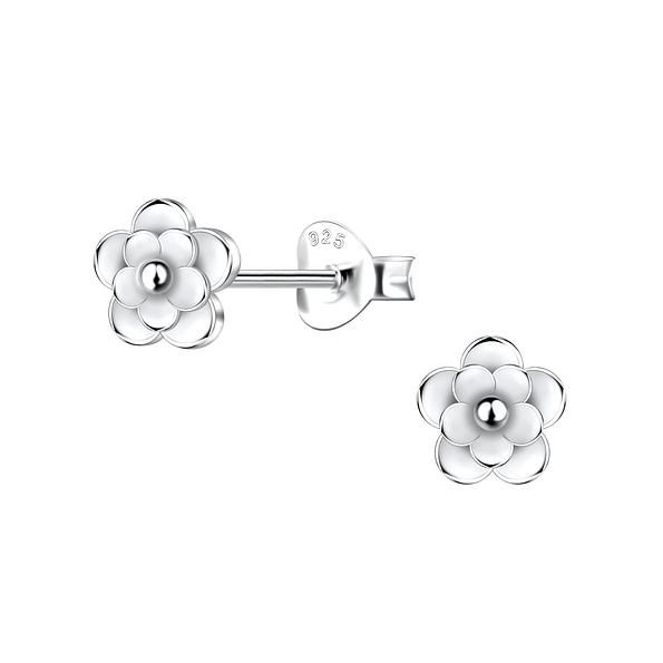 Wholesale Sterling Silver Flower Ear Studs - JD21803