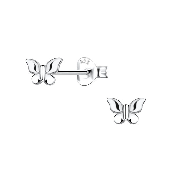 Wholesale Sterling Silver Butterfly Ear Studs - JD21804