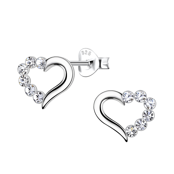 Wholesale Sterling Silver Heart Ear Studs - JD21806