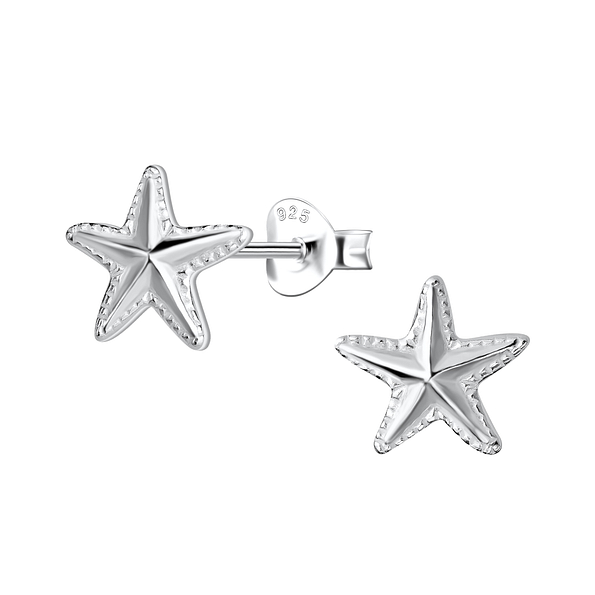 Wholesale Sterling Silver Starfish Ear Studs - JD21809