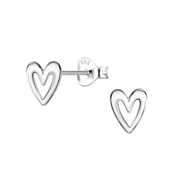 Wholesale Sterling Silver Heart Ear Studs - JD21811