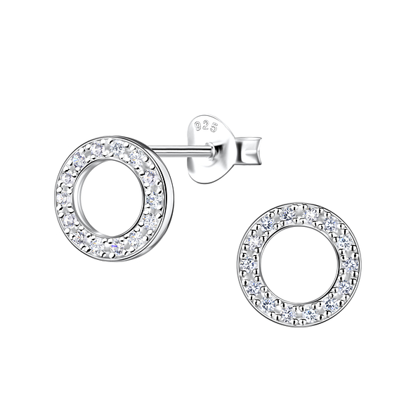 Wholesale Sterling Silver Circle Ear Studs - JD21860