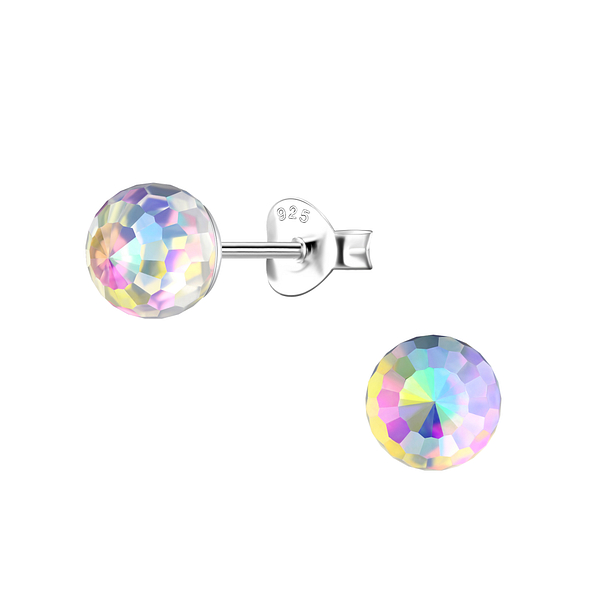 Wholesale 6mm Disco Ball Sterling Silver Ear Studs - JD21179