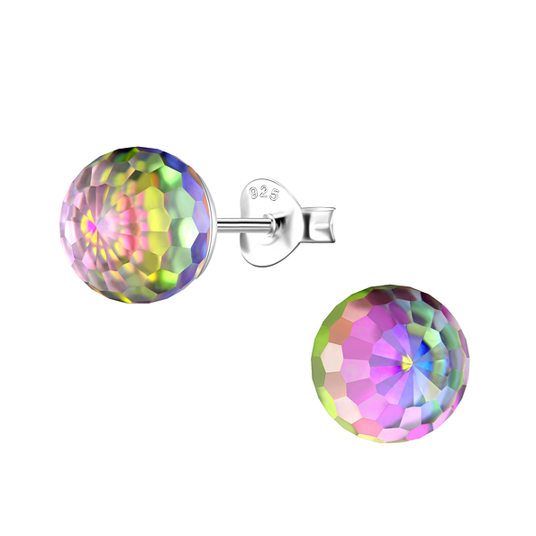 Wholesale 8mm Disco Ball Sterling Silver Ear Studs - JD21181