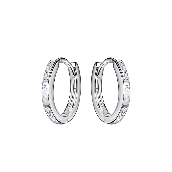 Wholesale 13mm Sterling Silver Huggie Earrings - JD21815