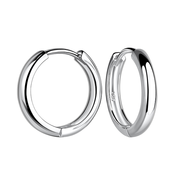 Wholesale 16mm Sterling Silver Huggie Earrings - JD21879